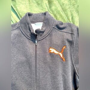 PUMA Gray Zip Up with Orange Logo size Large